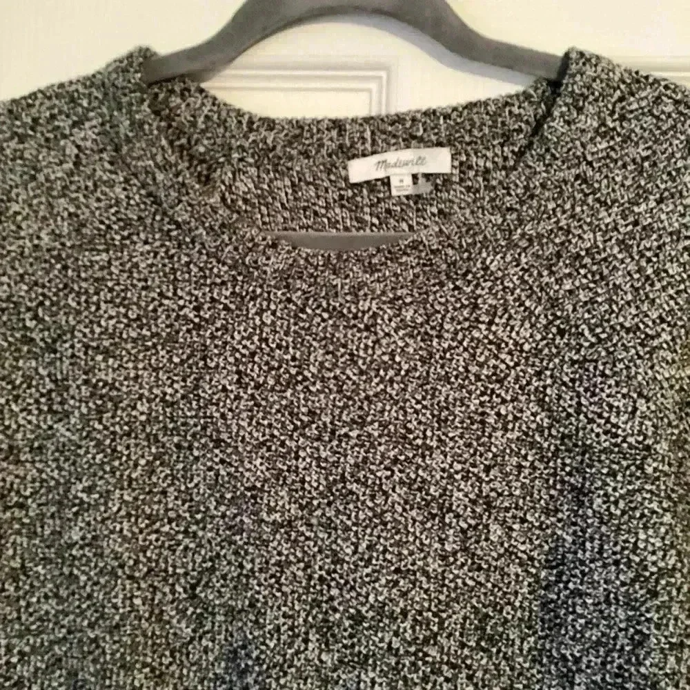MADEWELL NWOT Open Back Split GRAY KNIT SWEATER  Size Medium